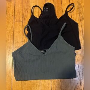 2-Pack Ribbed Bodysuit Olive Green and Black